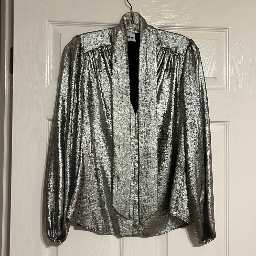Metallic Silver Blouse